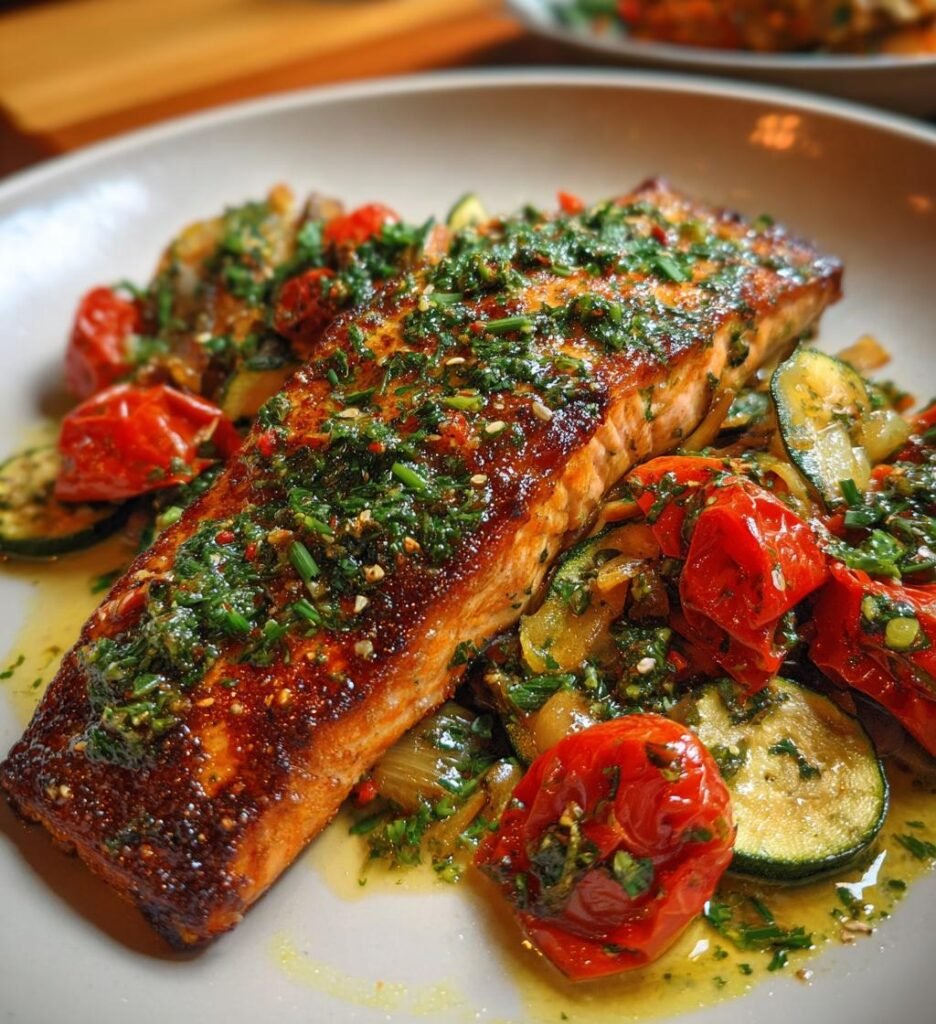 healthy salmon recipe with vegetables