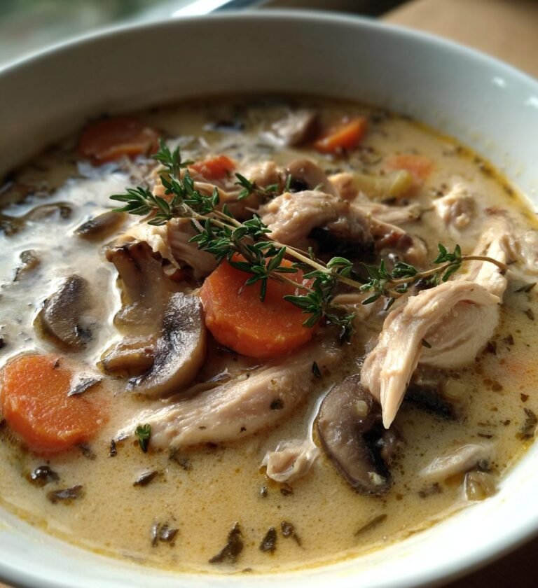 slow cooker chicken and mushroom soup