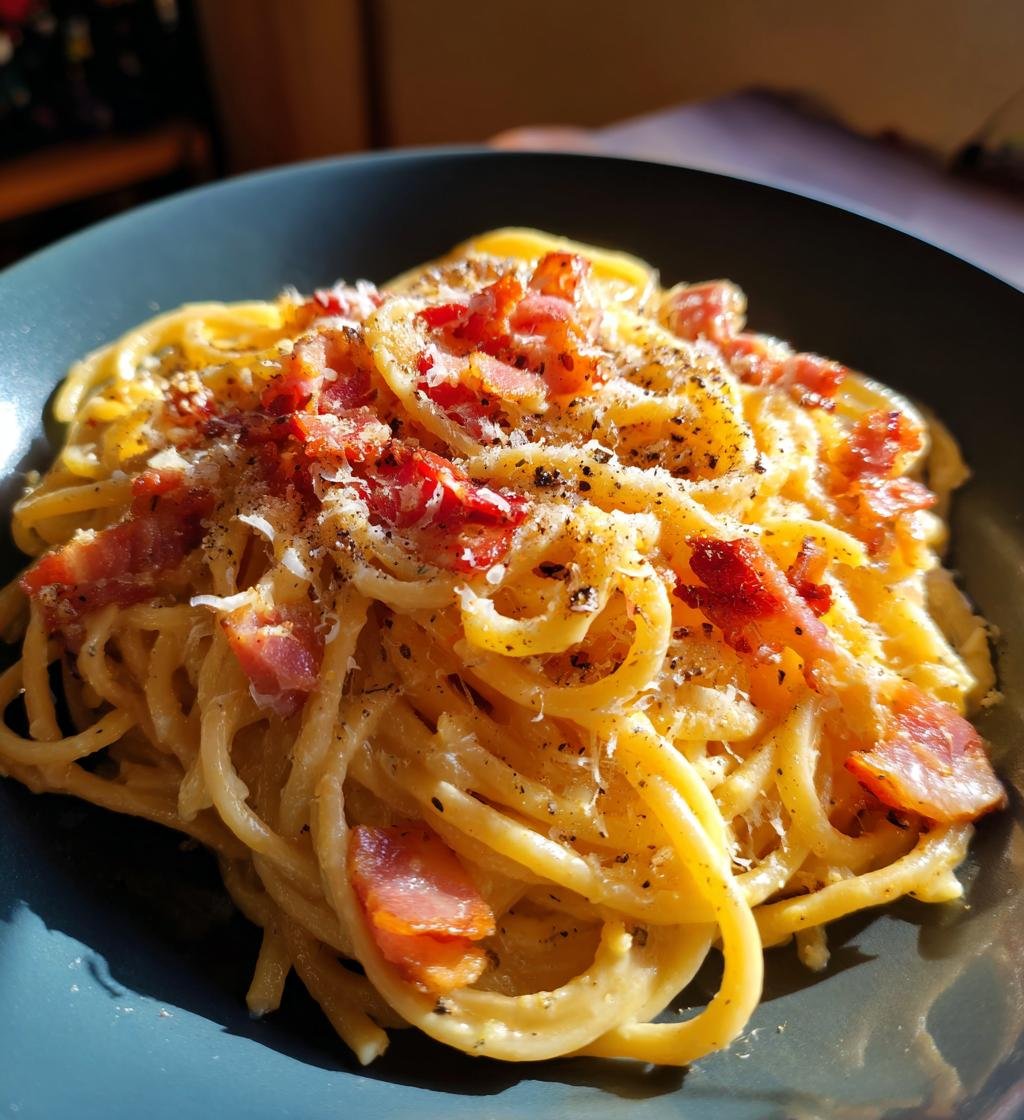 Creamy Pasta Carbonara Recipe - Easy & Delicious Italian Classic - step by step