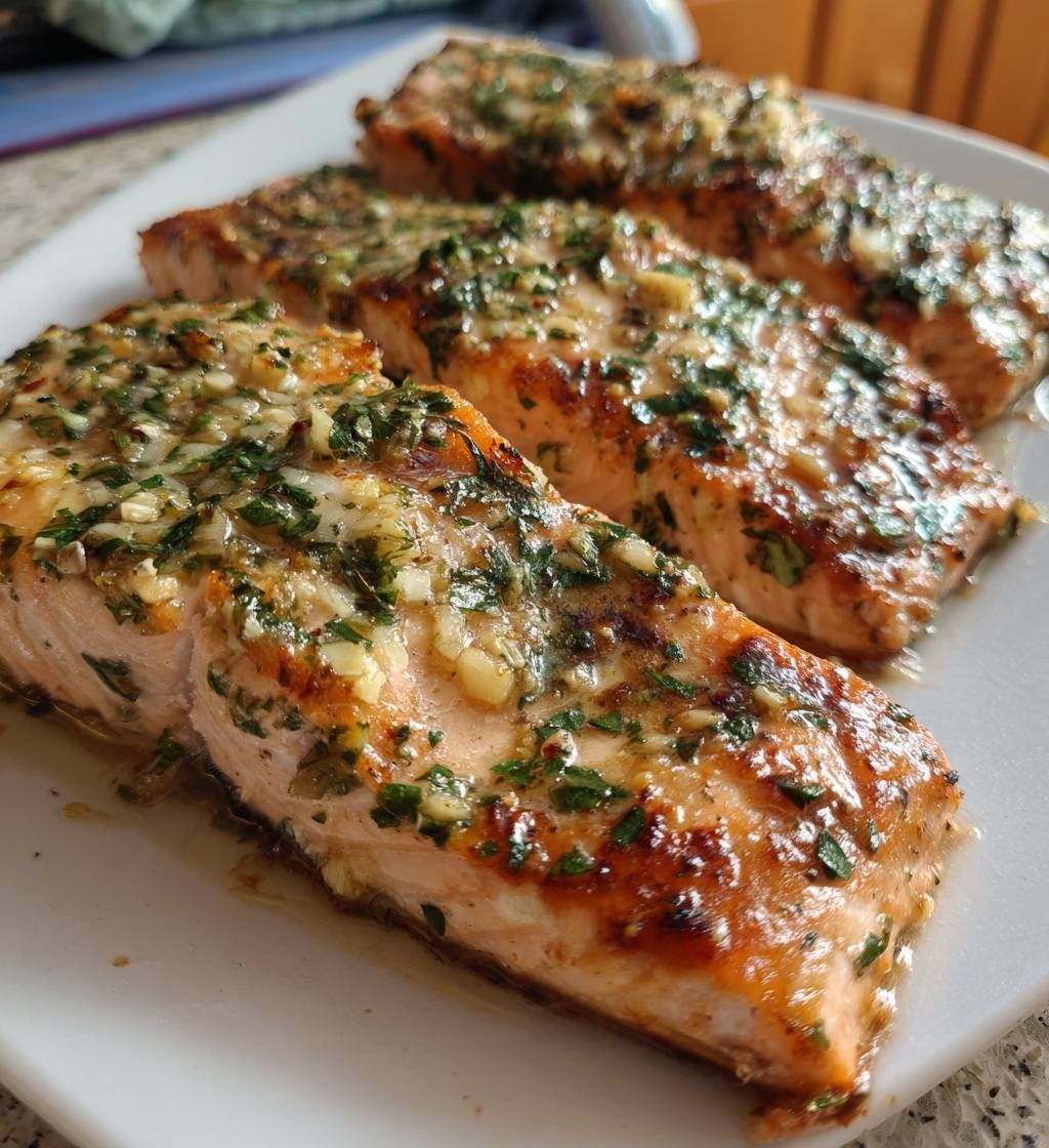 baked garlic herb salmon recipe