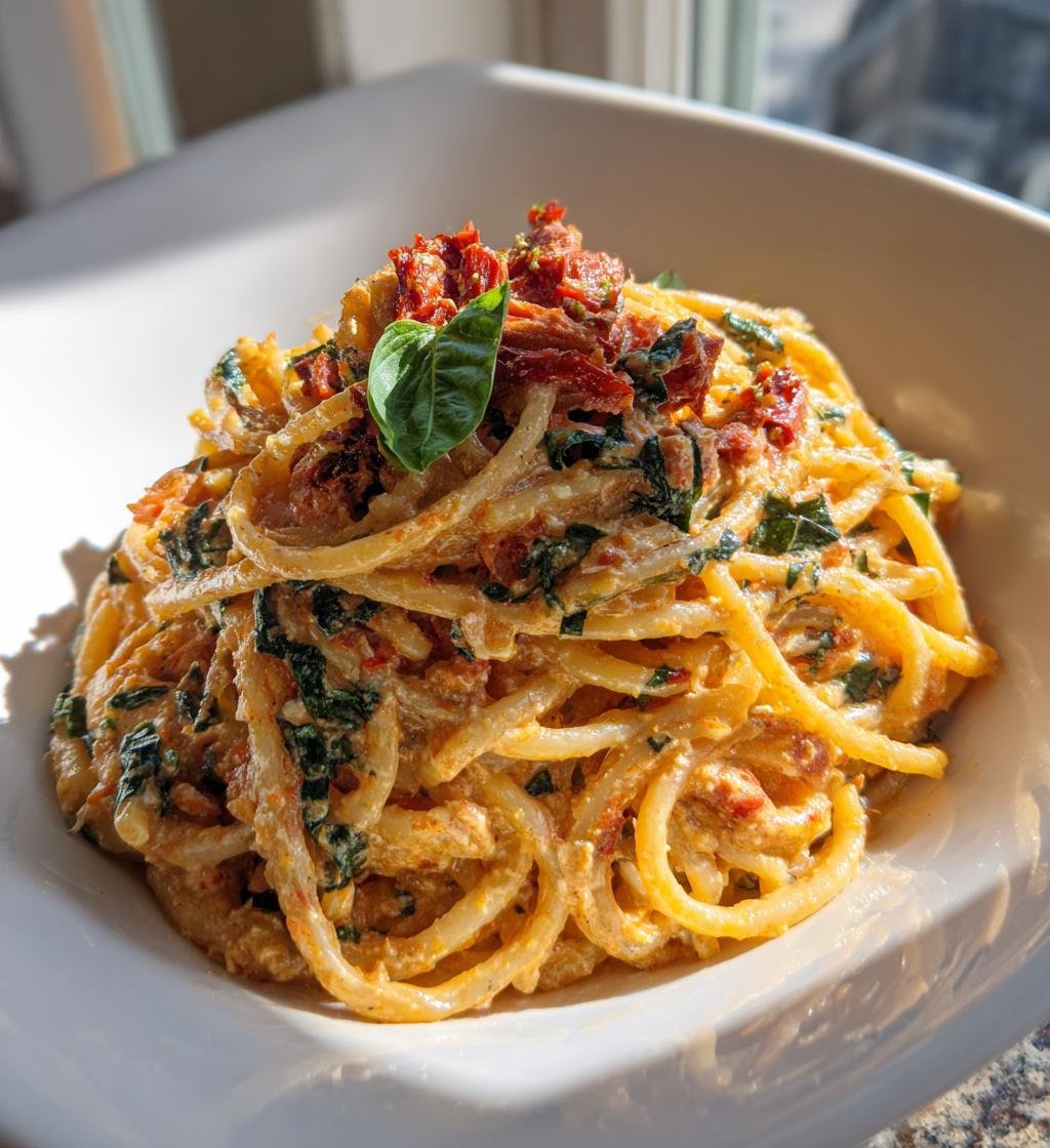 Creamy Sun Dried Tomato Pasta - Quick & Delicious Recipe - step by step