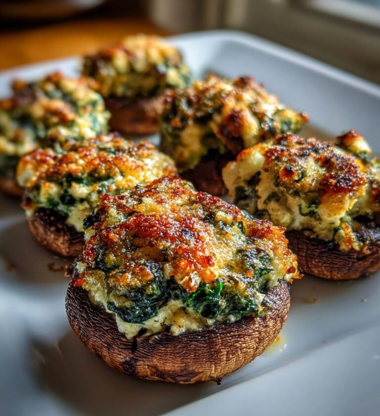 spinach and feta stuffed mushrooms