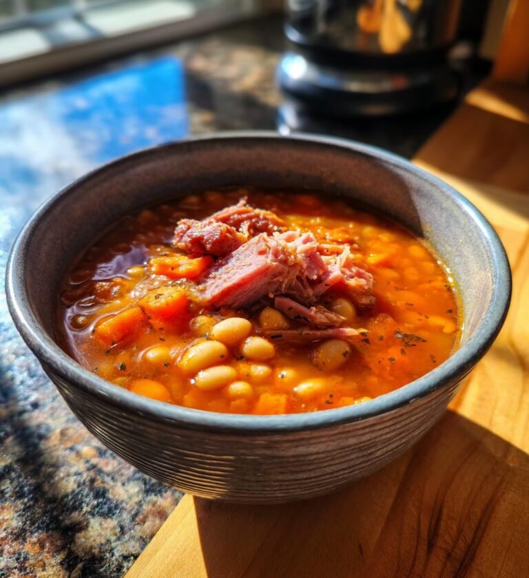 slow cooker ham and bean soup recipe