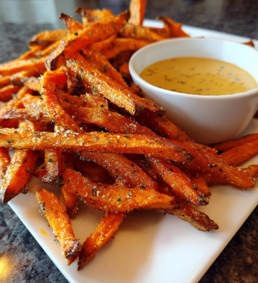 Crispy Air Fryer Sweet Potato Fries with Dipping Sauce – Easy & Delicious