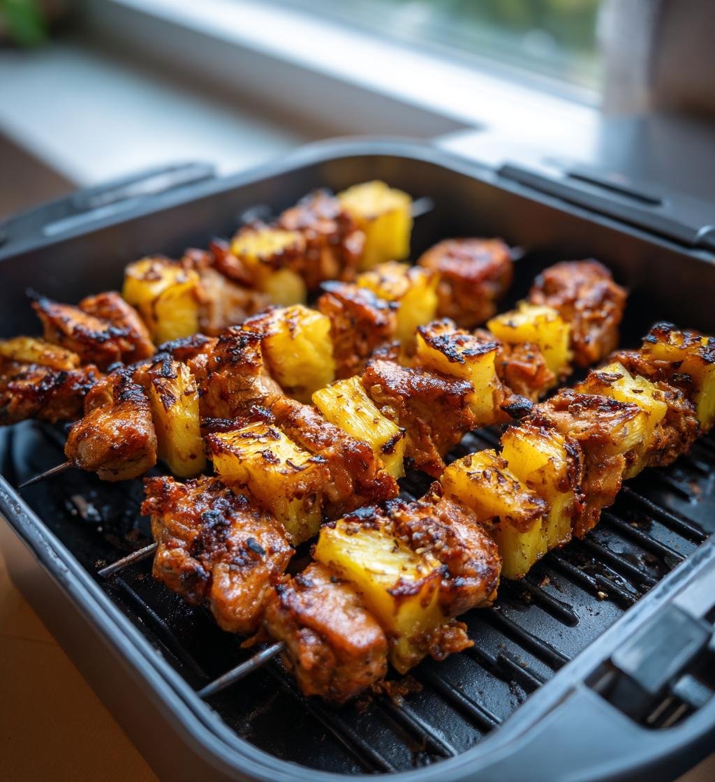 Air Fryer Pineapple Chicken Skewers for Summer - Juicy and Delicious
