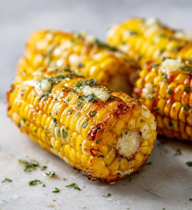 air fryer corn on the cob with butter and herbs